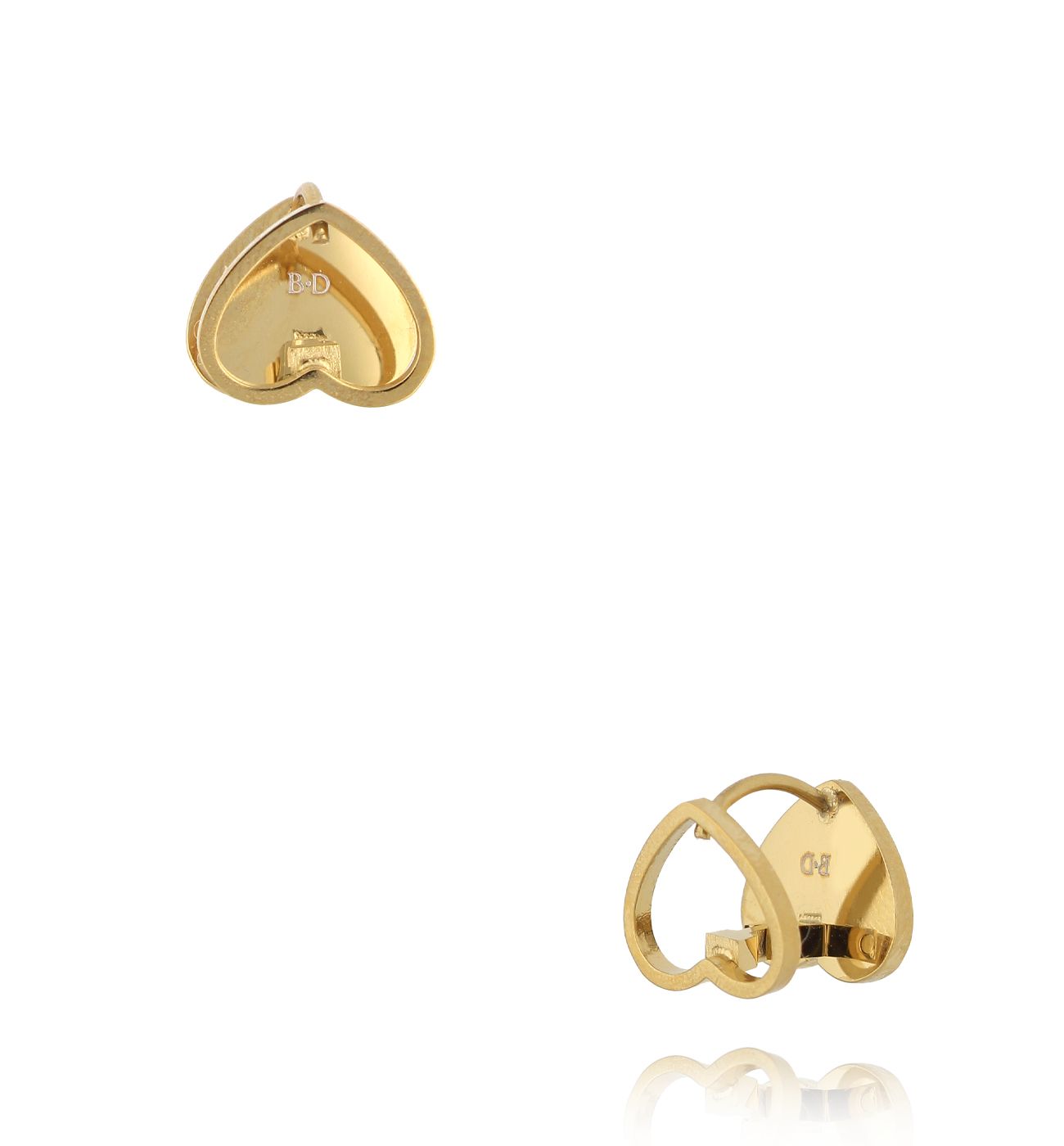 Kolczyki serca złote - By Dziubeka