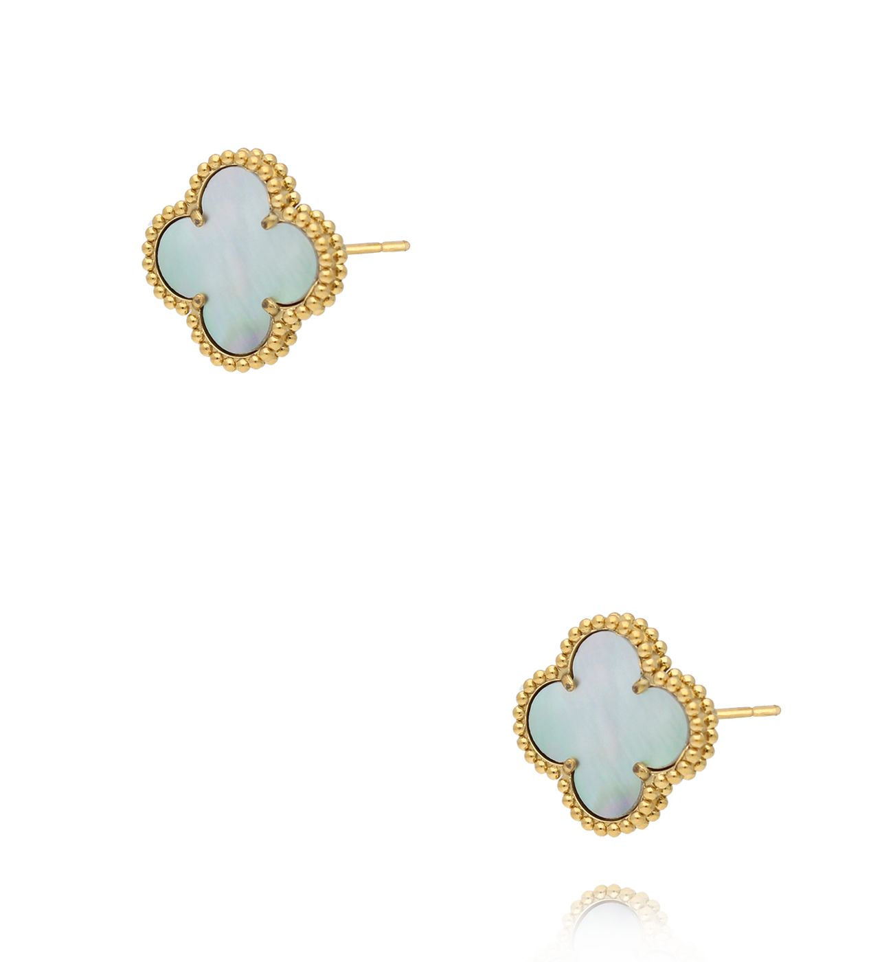 Kolczyki koniczynki z masą perłową KSY0314 - By Dziubeka