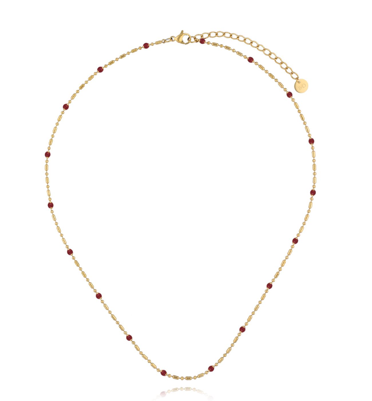 Naszyjnik z bordową emalią NSA1339