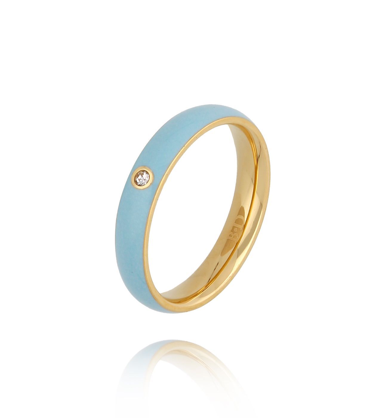 Pierścionek złoty z niebieską emalią Cannes PSA0609