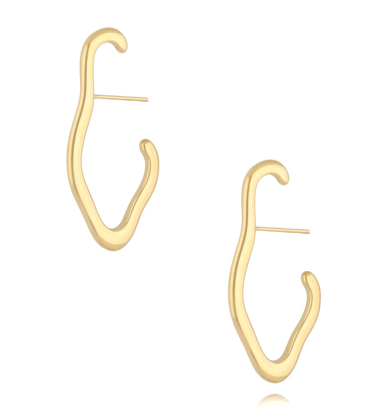 Kolczyki złote nieregularne - By Dziubeka