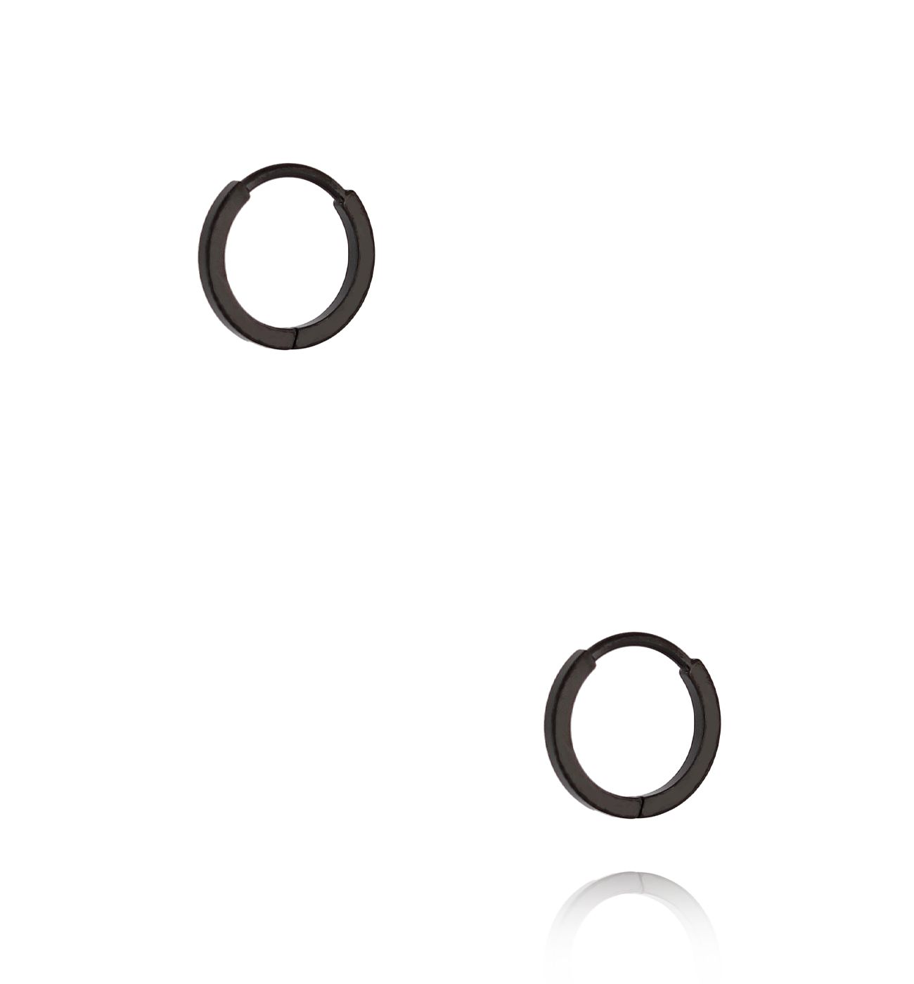 Kolczyki kółka czarne z tytanu - By Dziubeka