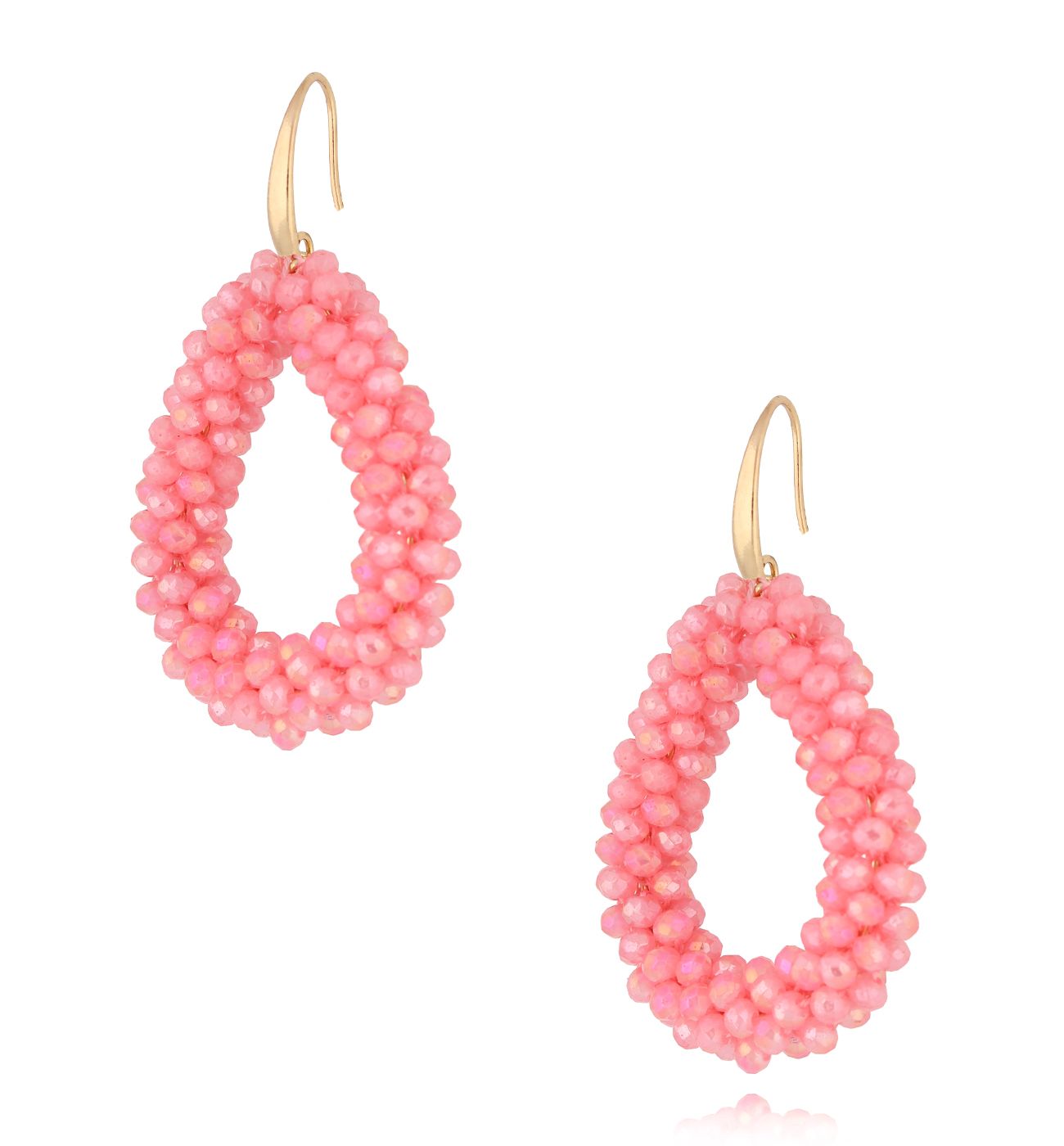 Kolczyki z kryształkami różowe łezki Luminous KWE0036