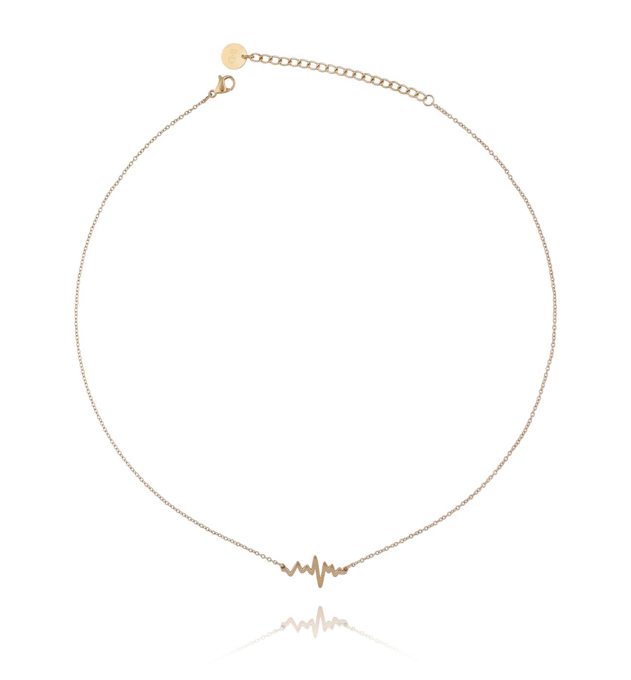 Naszyjnik złoty linia życia ze stali szlachetnej - By Dziubeka