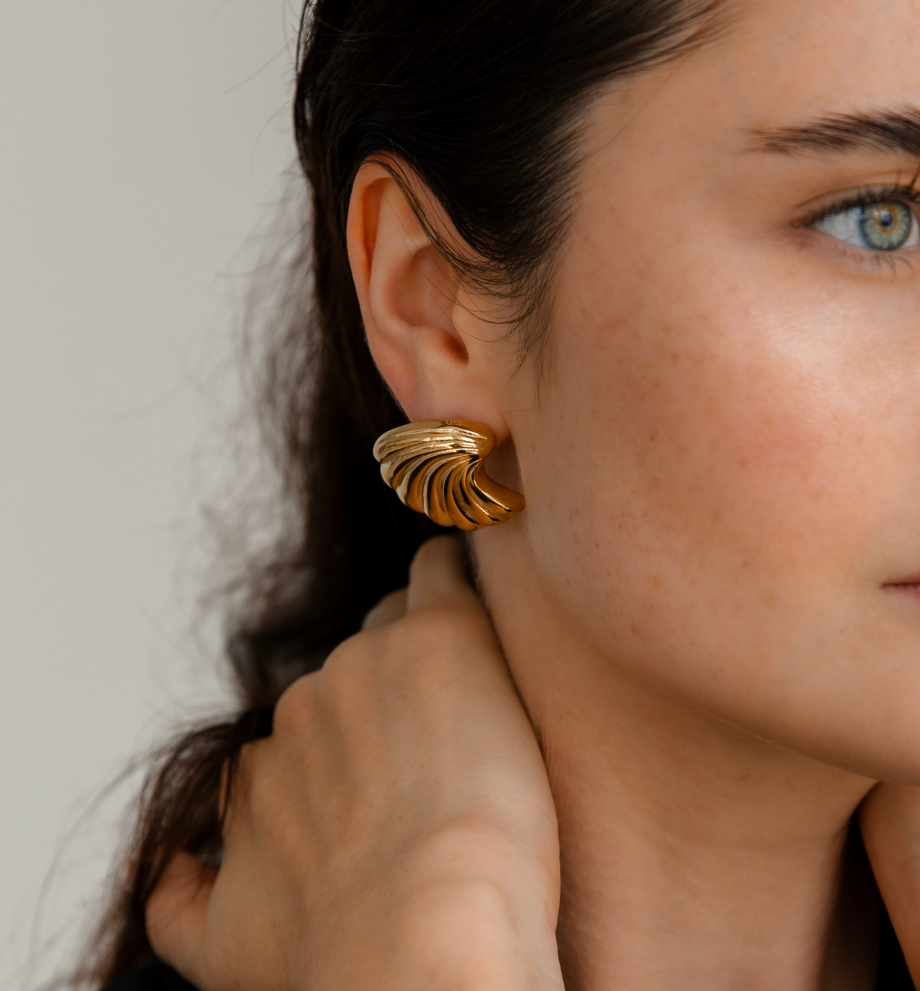 Kolczyki muszle złote Shell of Serenity - By Dziubeka