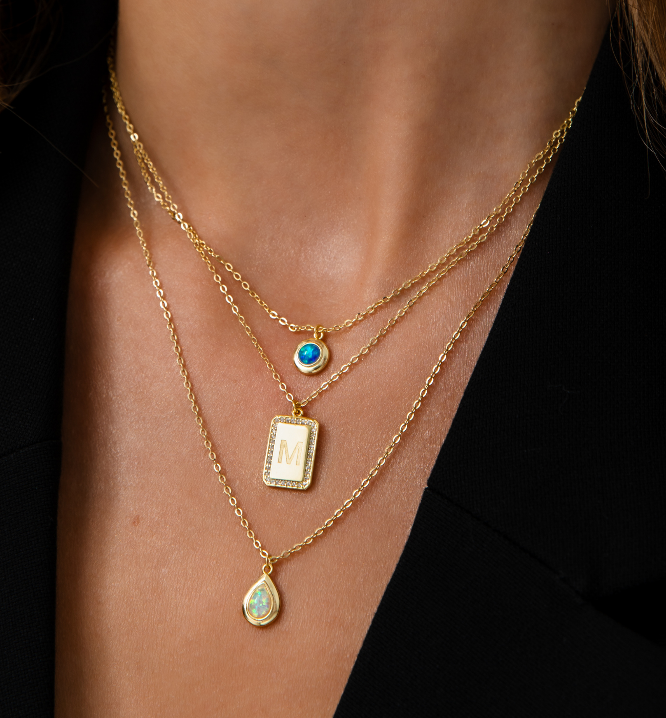 Naszyjnik z literką M złoty NCA0063