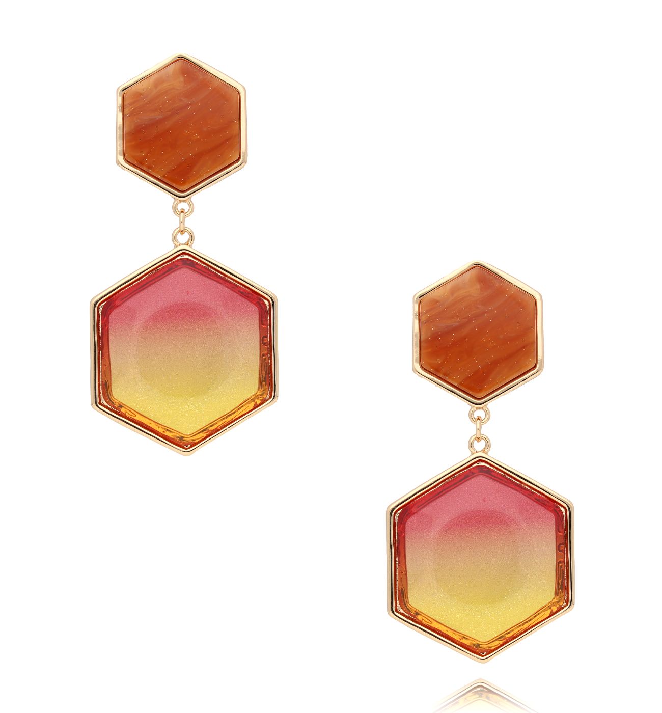 Kolczyki z kolorowymi kryształami Aurora Glow KFF0261 - By Dziubeka