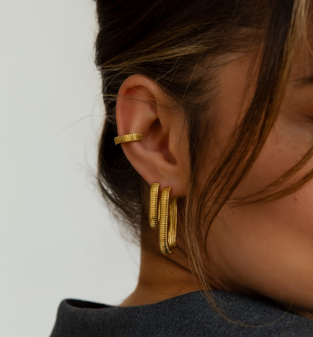 Zestaw złotych kolczyków Z0522 - By Dziubeka