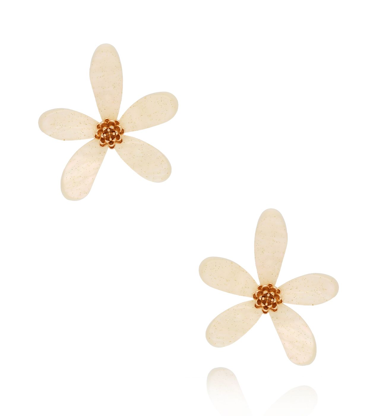 Kolczyki kremowe kwiatki Margherita KZA0317 - By Dziubeka