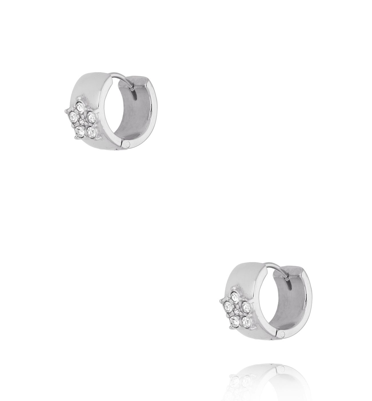 Kolczyki z kwiatkami kółka srebrne KSA2206