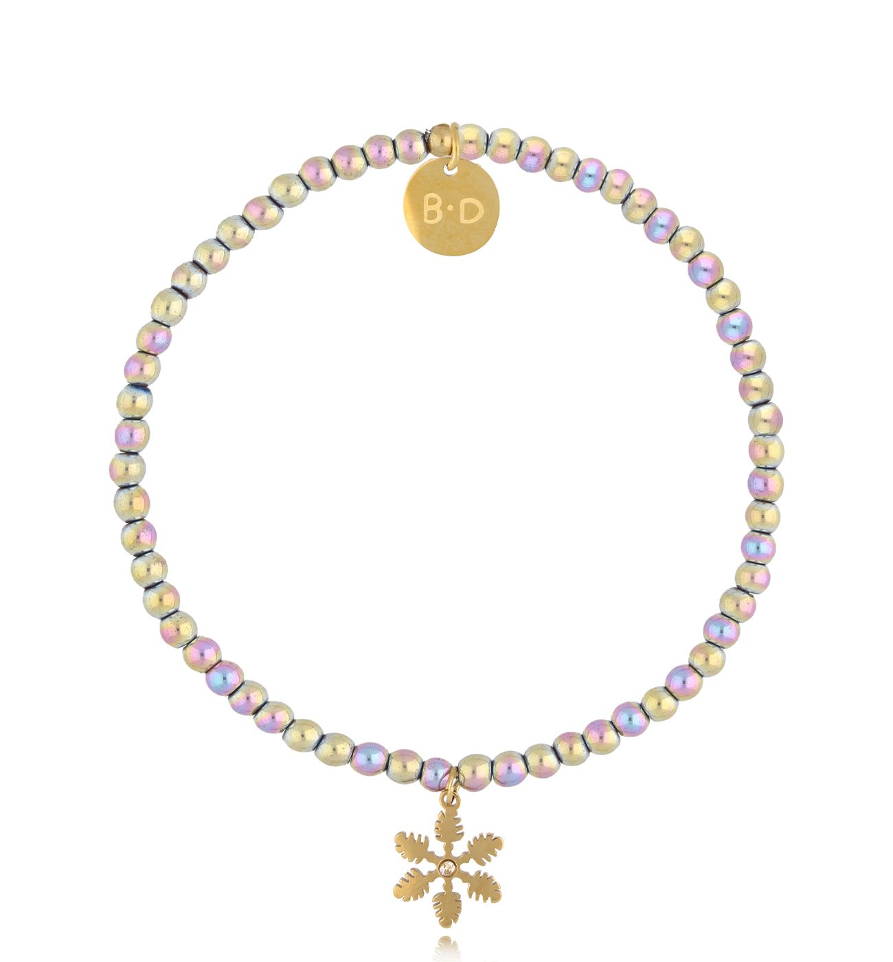 Bransoletka ze śnieżynką i hematytami All I Want - By Dziubeka