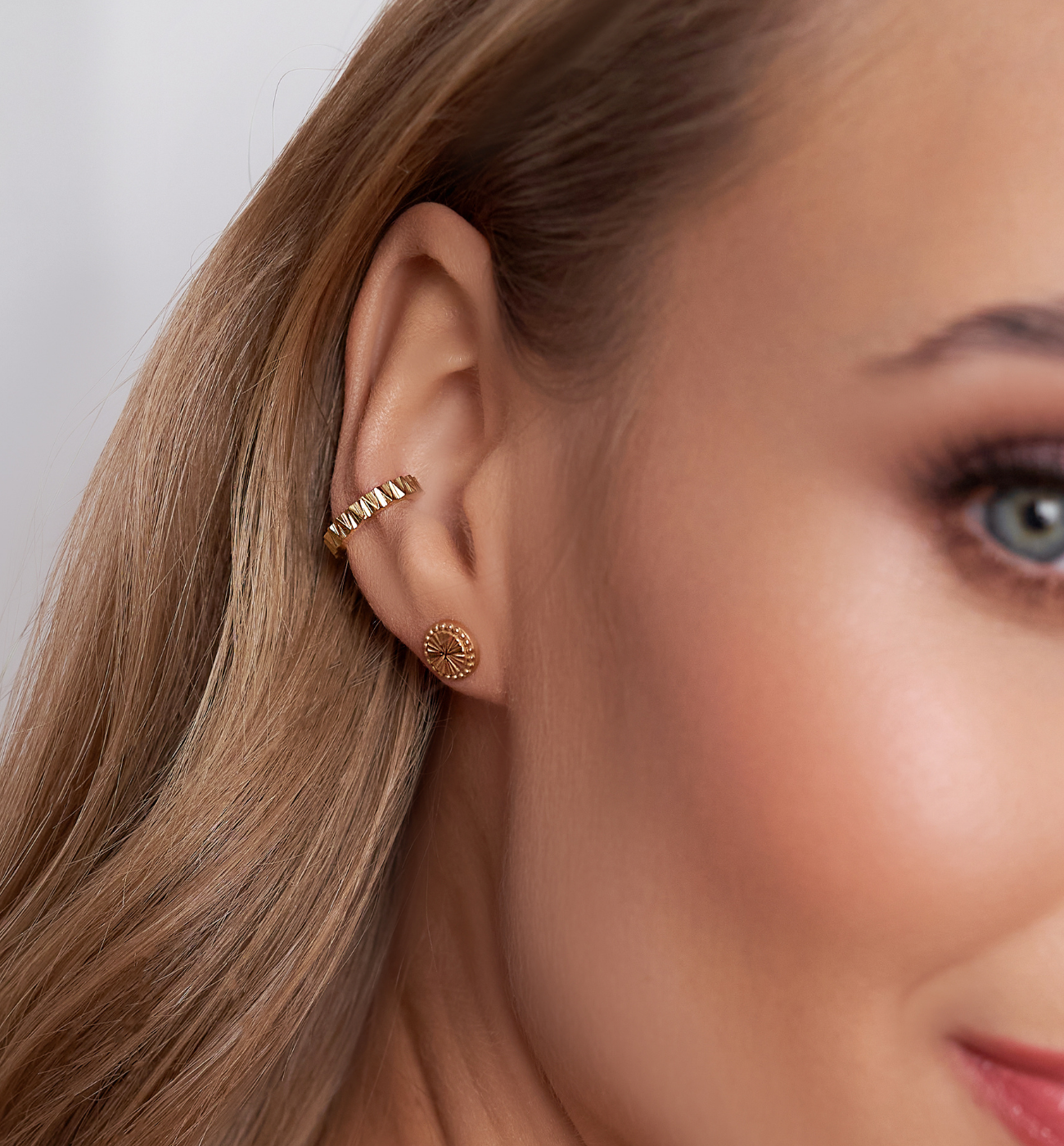 Kolczyki złote okrągłe Lille - By Dziubeka