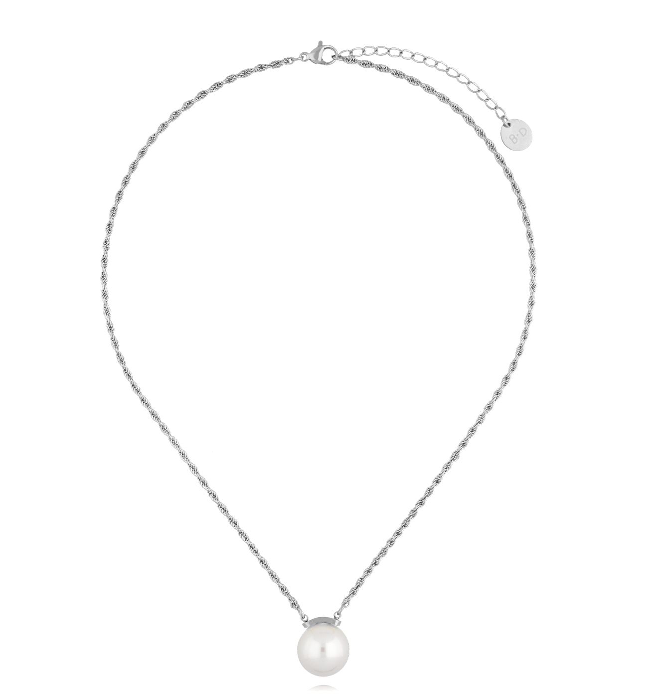 Naszyjnik z perłą srebrny - By Dziubeka