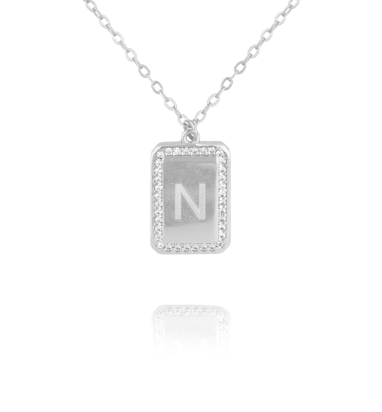Naszyjnik z literką N srebrny NCA0057 - By Dziubeka