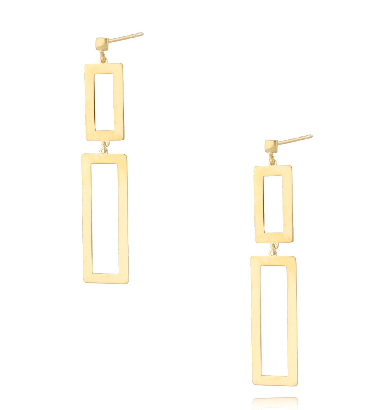 Kolczyki prostokątne złote Gisèle - By Dziubeka