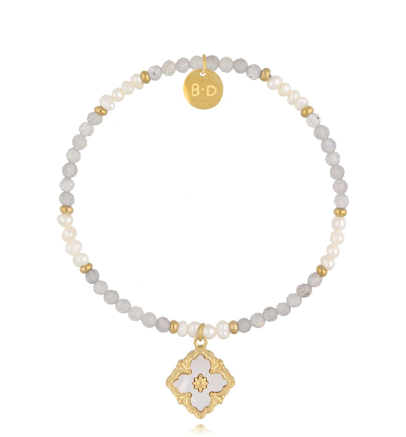 Bransoletka z labradorytami i zawieszką - By Dziubeka