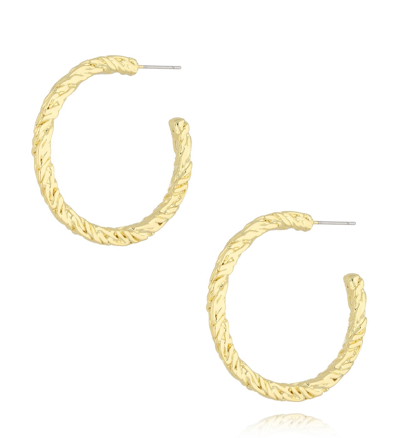 Kolczyki złote plecione koła Ventura IV - By Dziubeka
