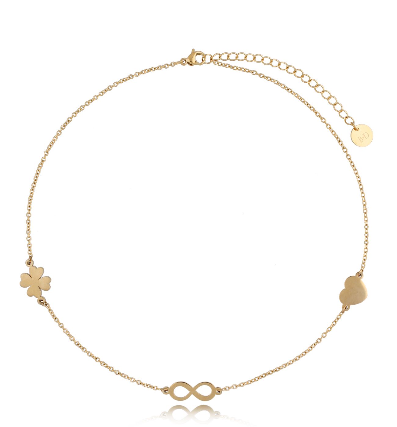 Naszyjnik ze stali szlachetnej pozłacany Success NSA0239