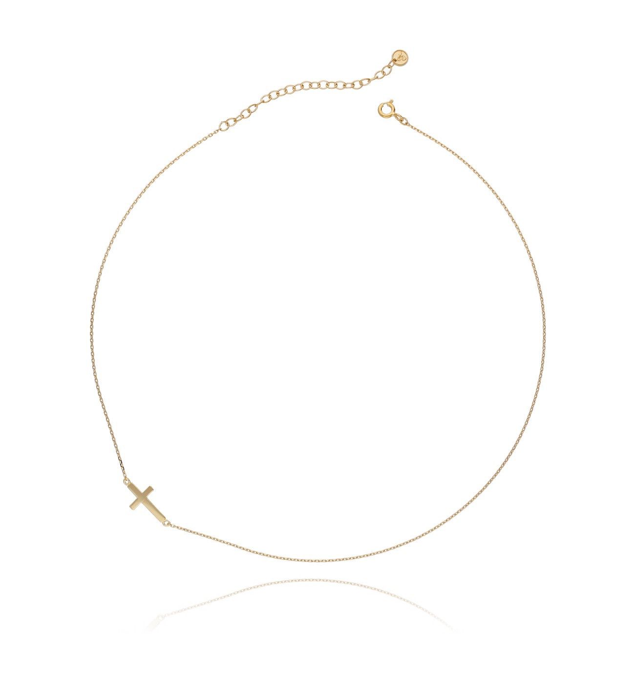 Naszyjnik srebrny pozłacany krzyżyk NSE0001