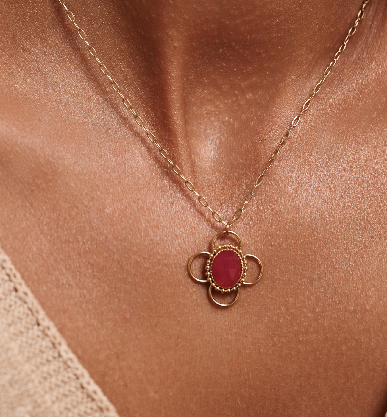 Naszyjnik z jadeitem barwionym NEA0010 - By Dziubeka