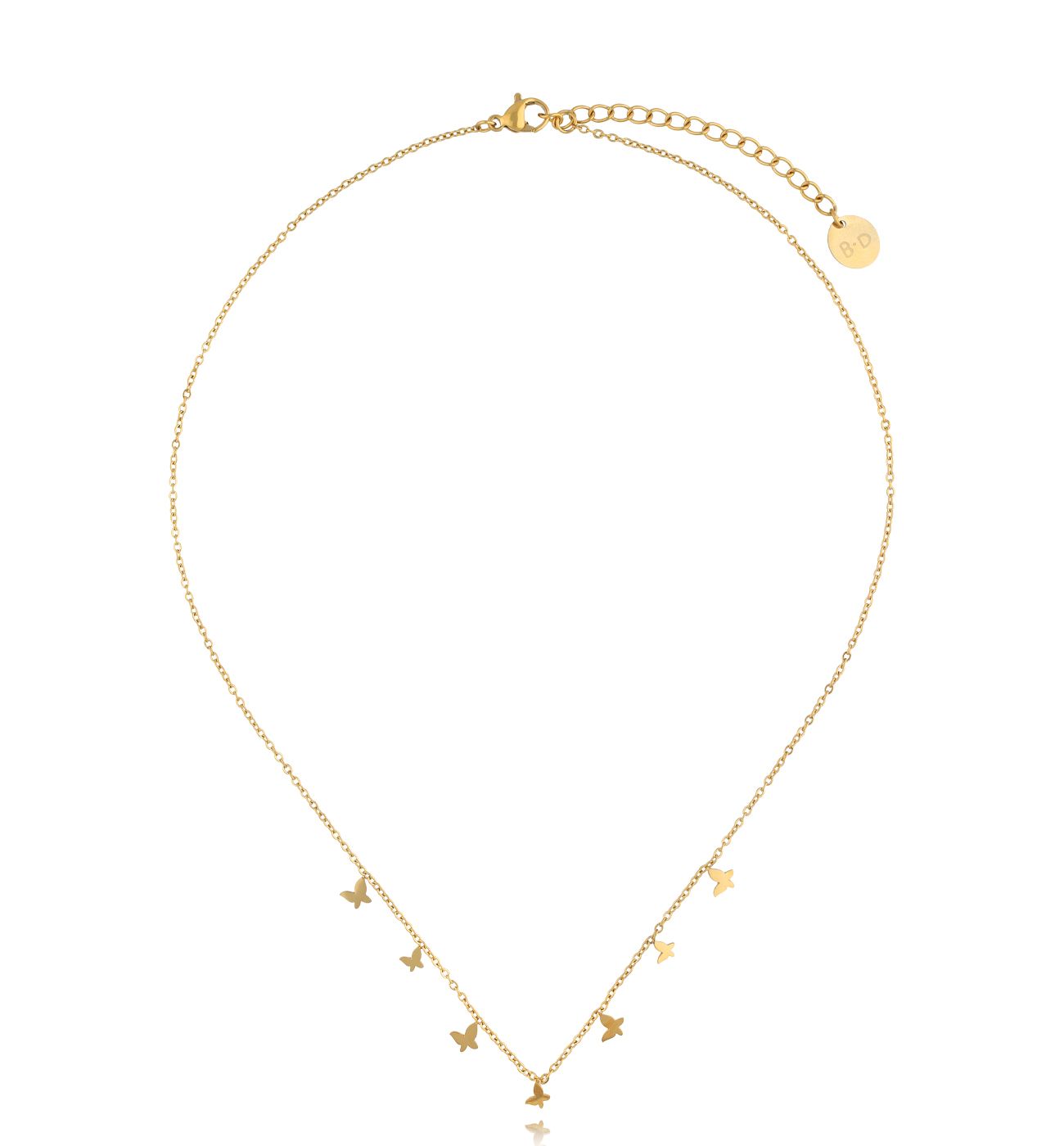 Naszyjnik z motylkami złoty NSY0240 - By Dziubeka