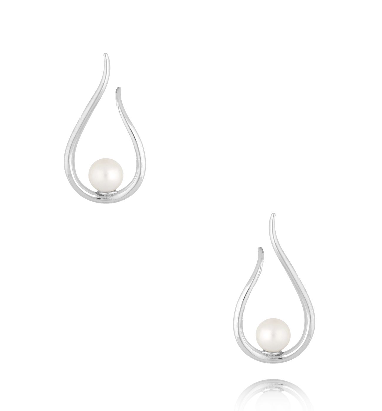 Kolczyki srebrne z perłą Godeleine - By Dziubeka
