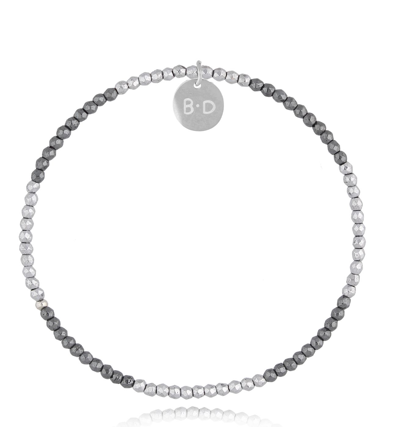 Bransoletka ze srebrnymi i stalowymi hematytami Girona - By Dziubeka