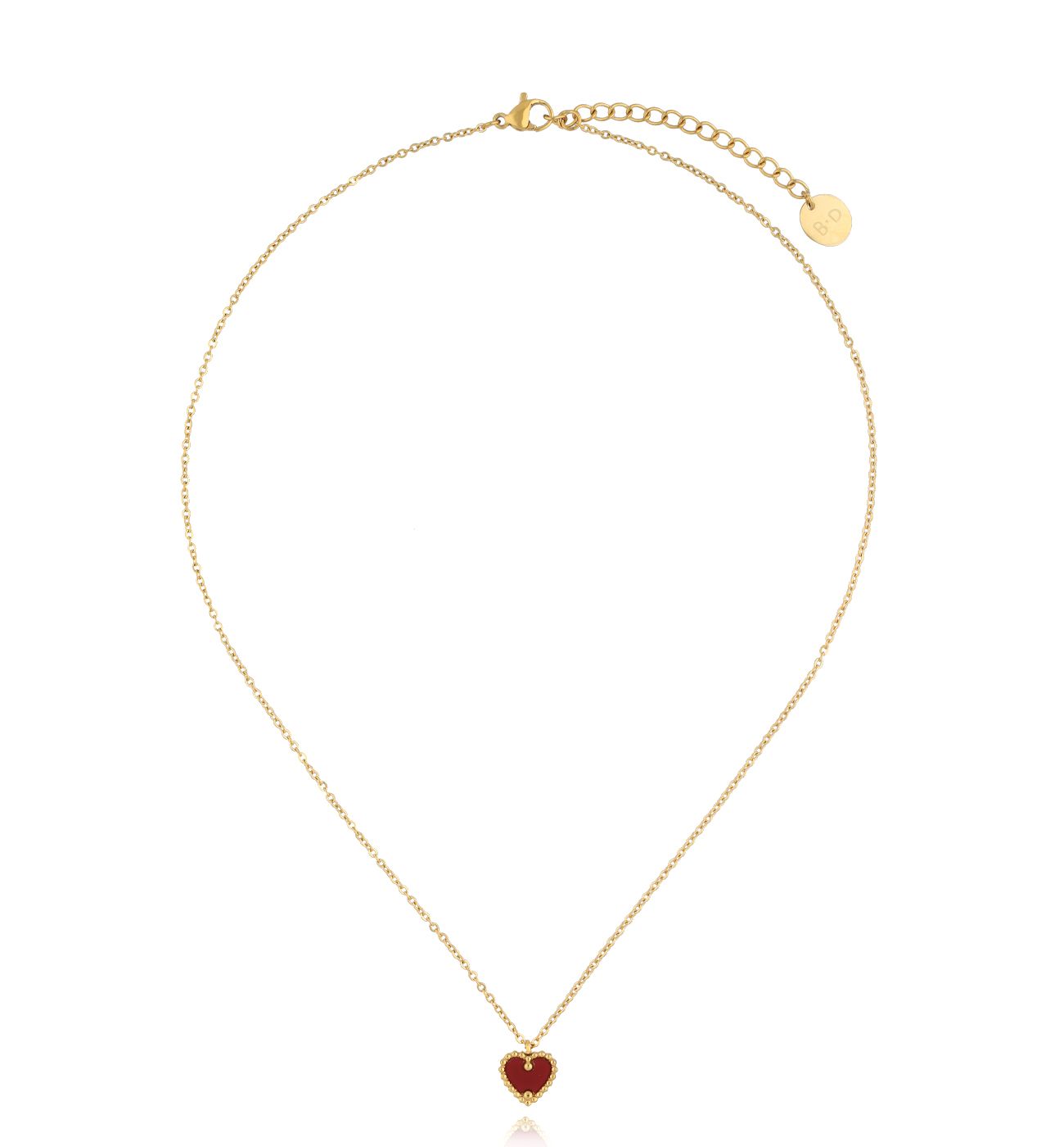 Naszyjnik z czerwonym sercem NSY0230 - By Dziubeka