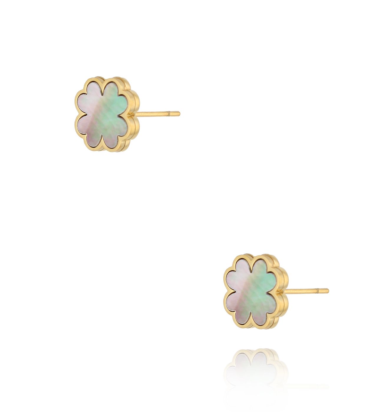 Kolczyki koniczynki z masą perłową Clover Spirit - By Dziubeka