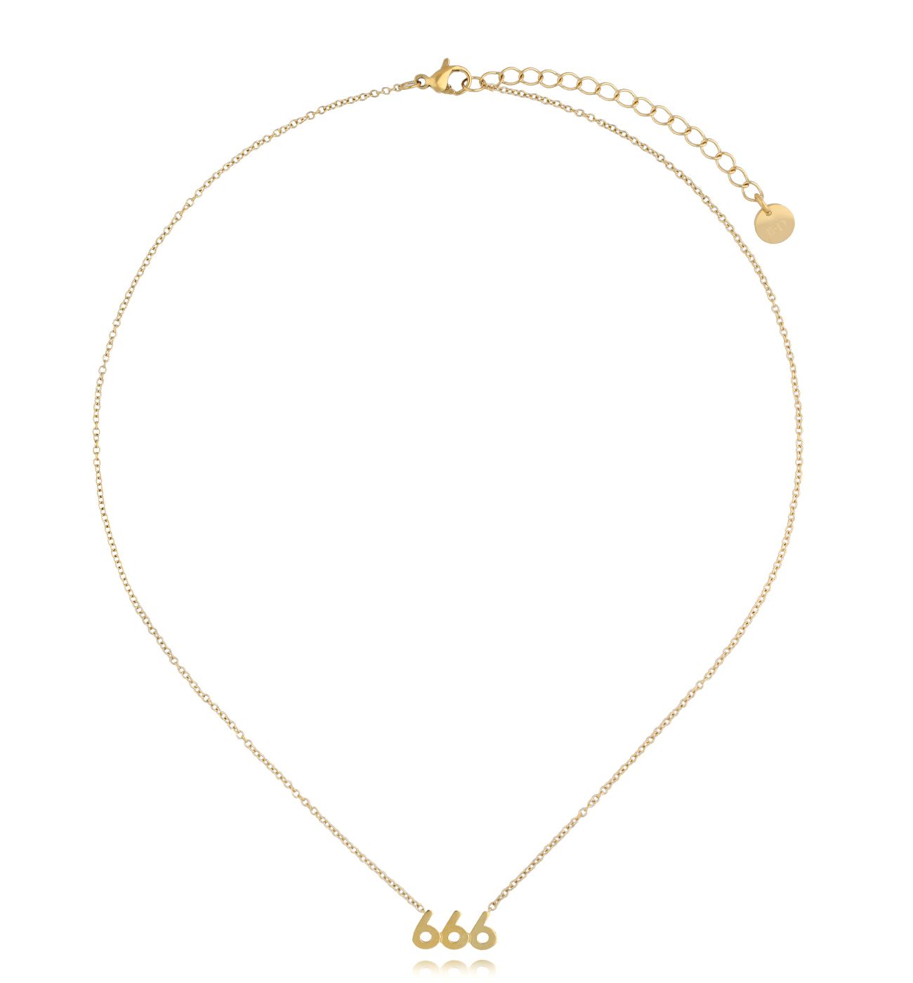 Naszyjnik z anielską liczbą 666 zloty - By Dziubeka