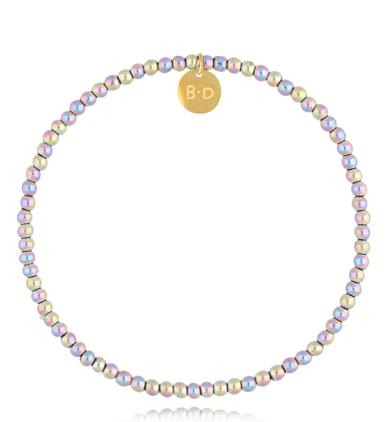 Bransoletka z hematytami złoto fioletowymi męska Bello - By Dziubeka