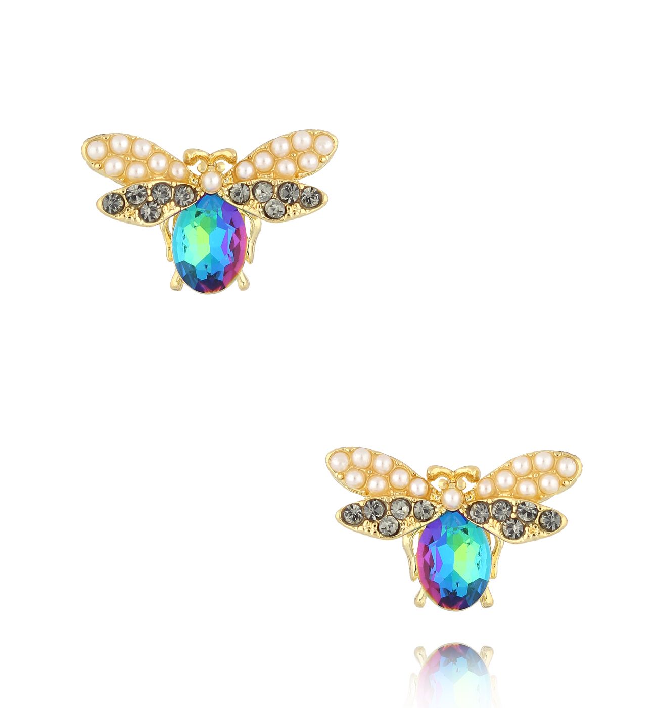 Kolczyki z owadami zielone Maya 6 - By Dziubeka