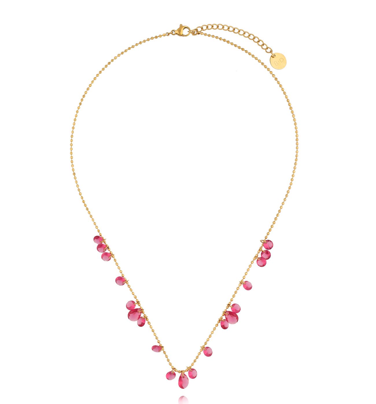 Naszyjnik z różowymi kryształkami Gioia NSY0350 - By Dziubeka