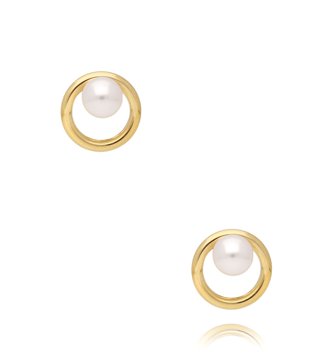 Kolczyki złote z perłami Love Nature - By Dziubeka