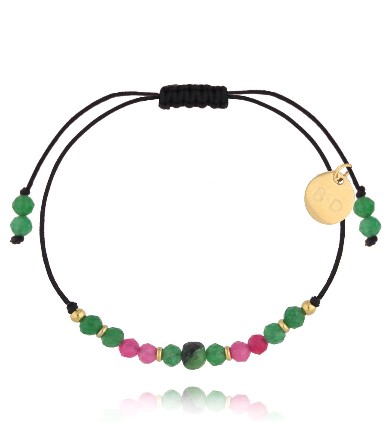 Bransoletka zielona z kamieniami naturalnymi Galena BMT0021 - By Dziubeka