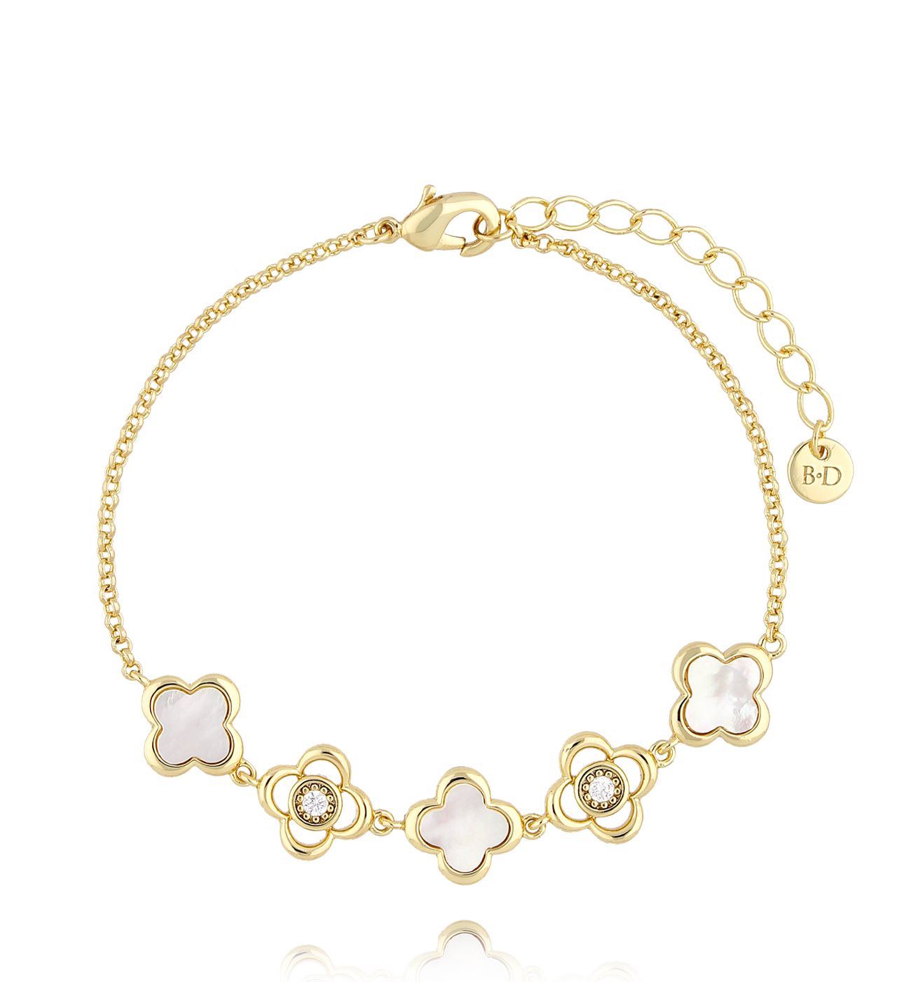 Bransoletka z koniczynkami złota BLU0001 - By Dziubeka