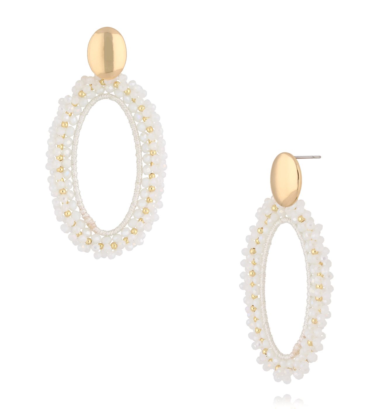 Kolczyki z białymi kryształkami KWE0328