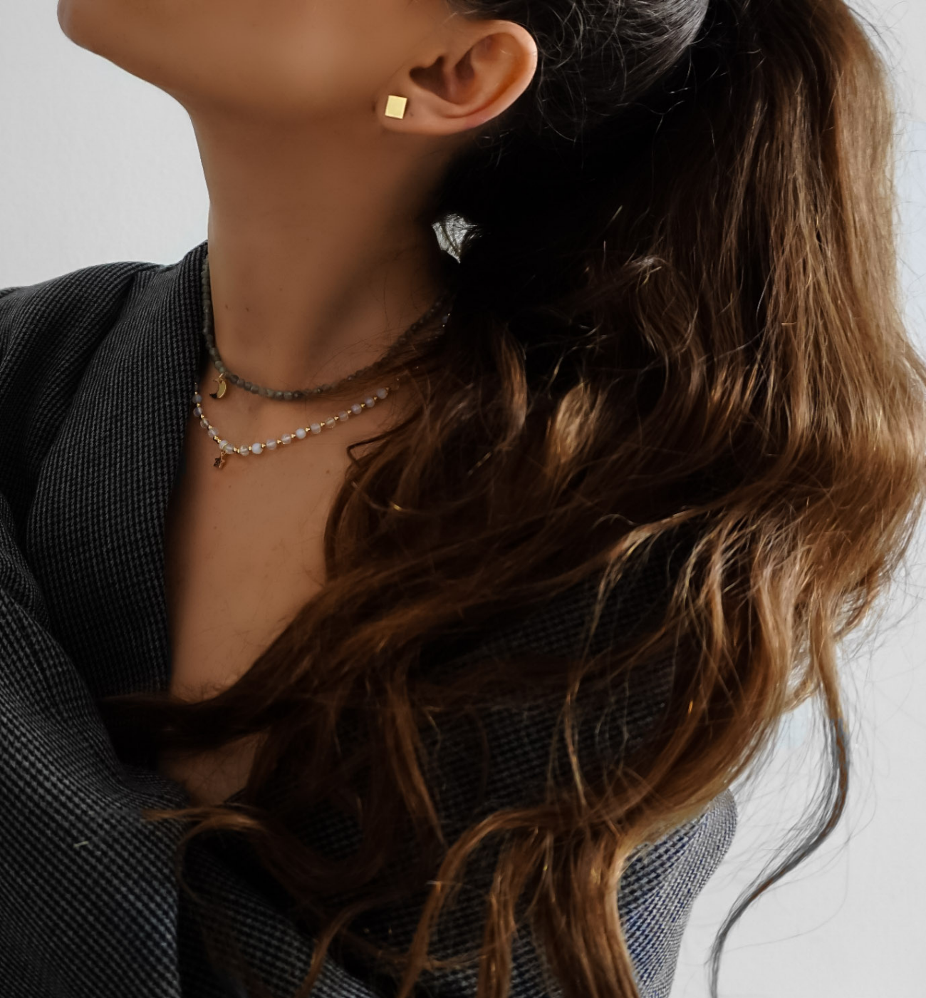 Kolczyki srebrne pozłacane kwadraciki - By Dziubeka