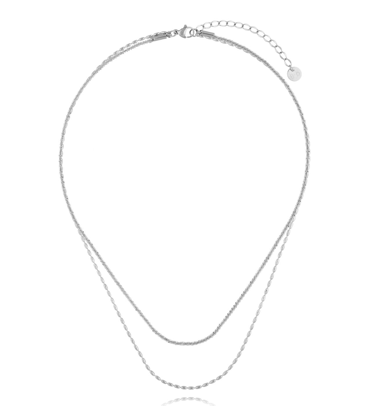 Naszyjnik srebrny z łańcuszkami NSY0461 - By Dziubeka