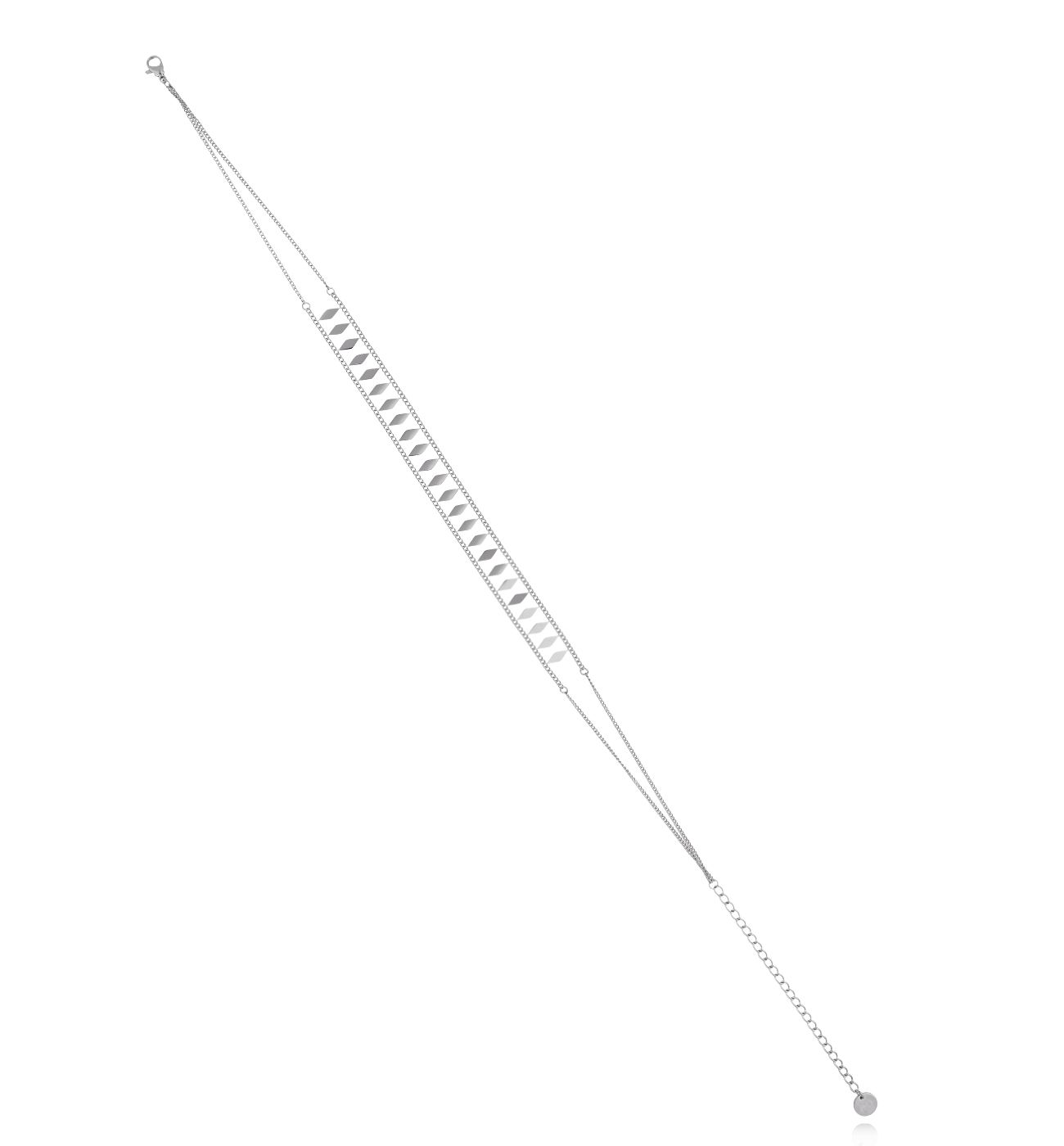 Choker srebrny z rombami Thombus NSA0813