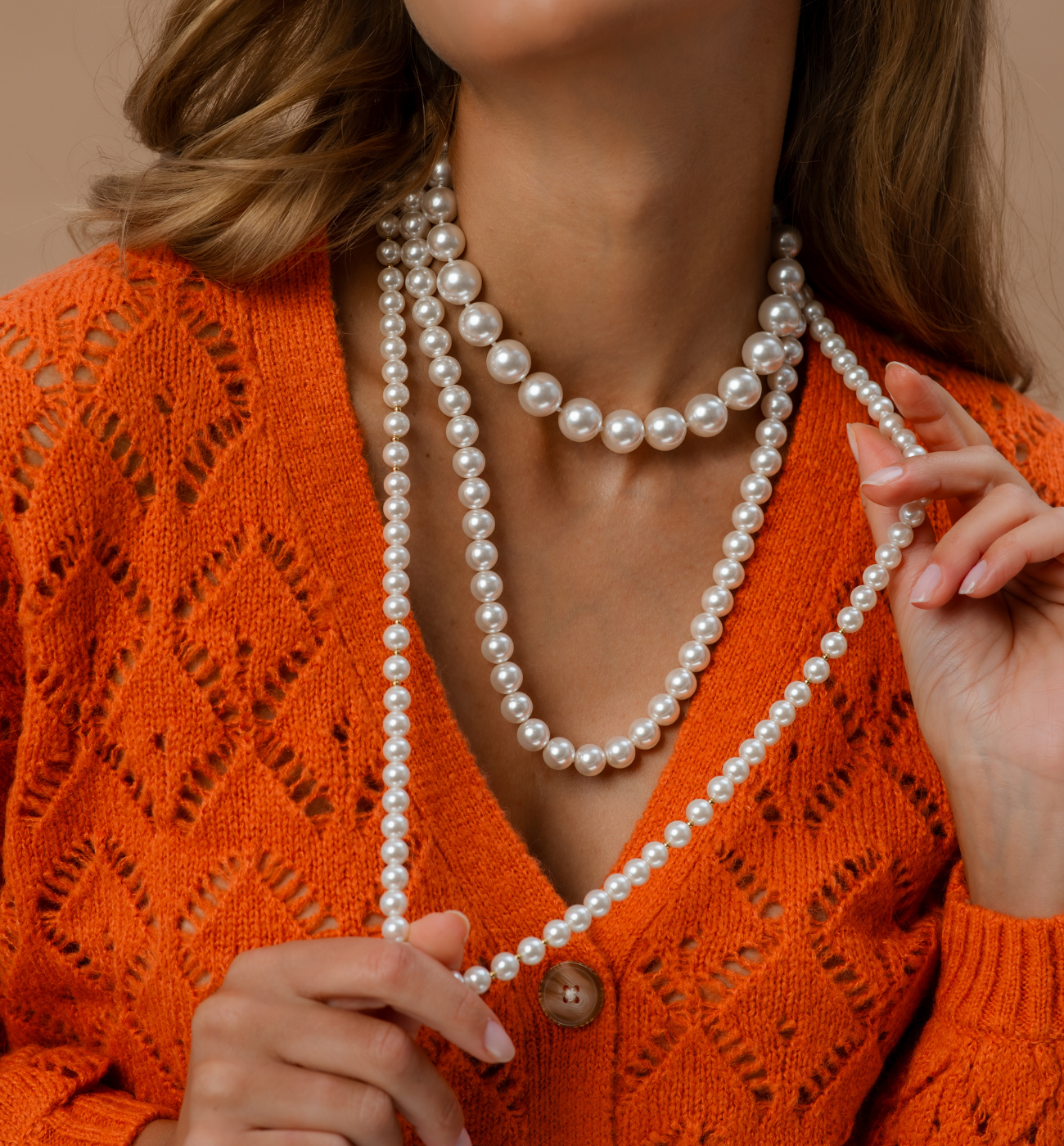 Zestaw naszyjników z perłami Z0347 - By Dziubeka