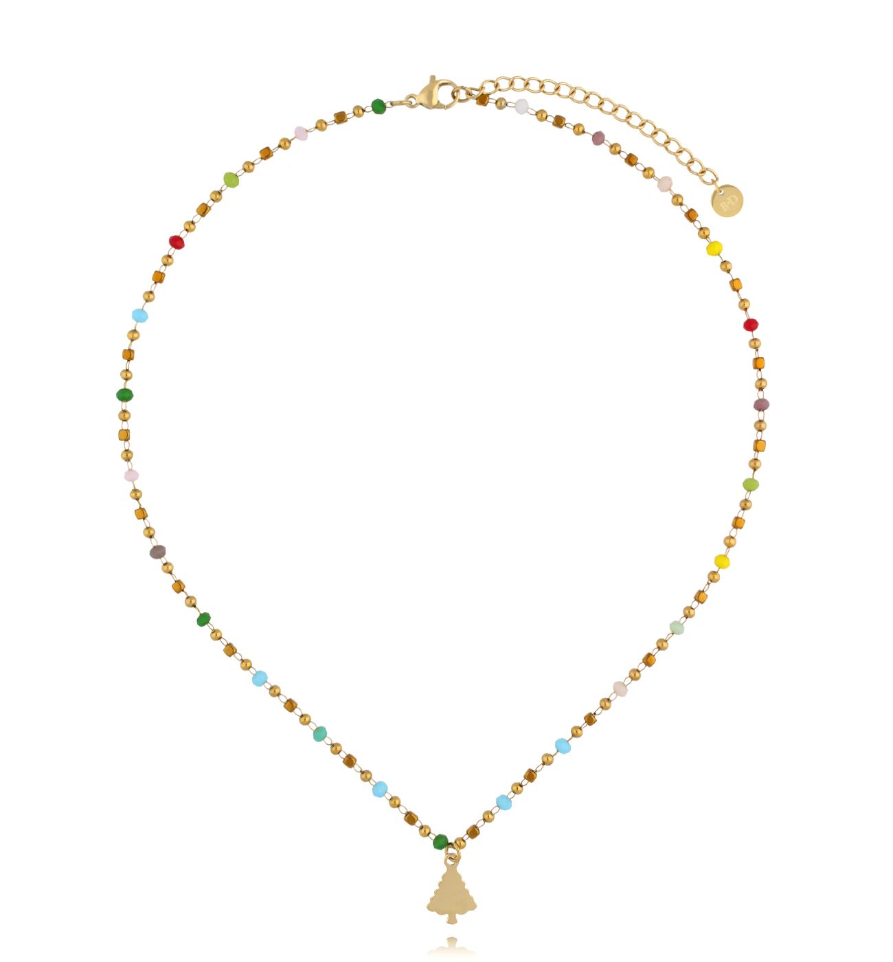 Naszyjnik kolorowy z choinką NSC0540