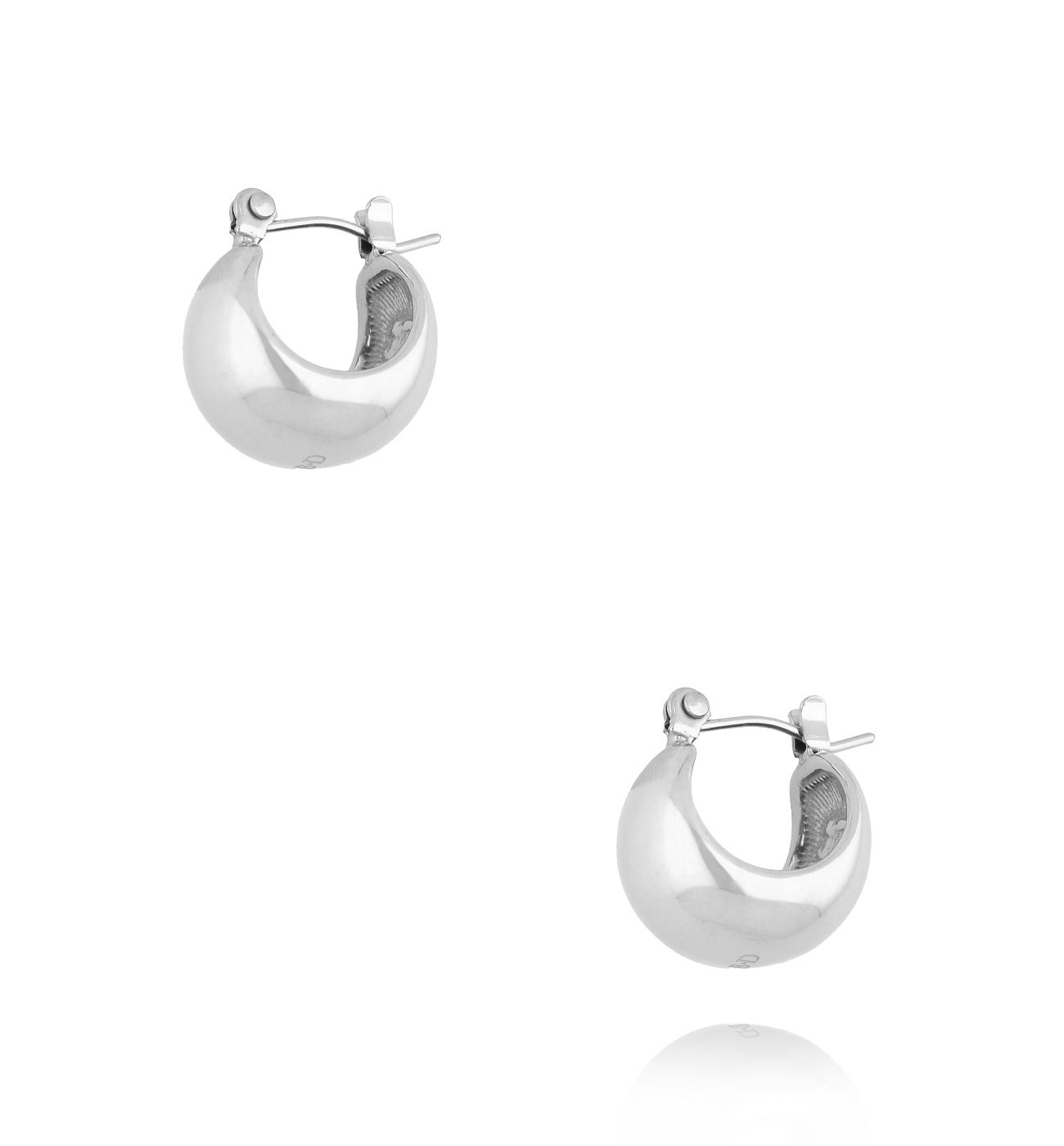 Kolczyki okrągłe srebrne Chic - By Dziubeka