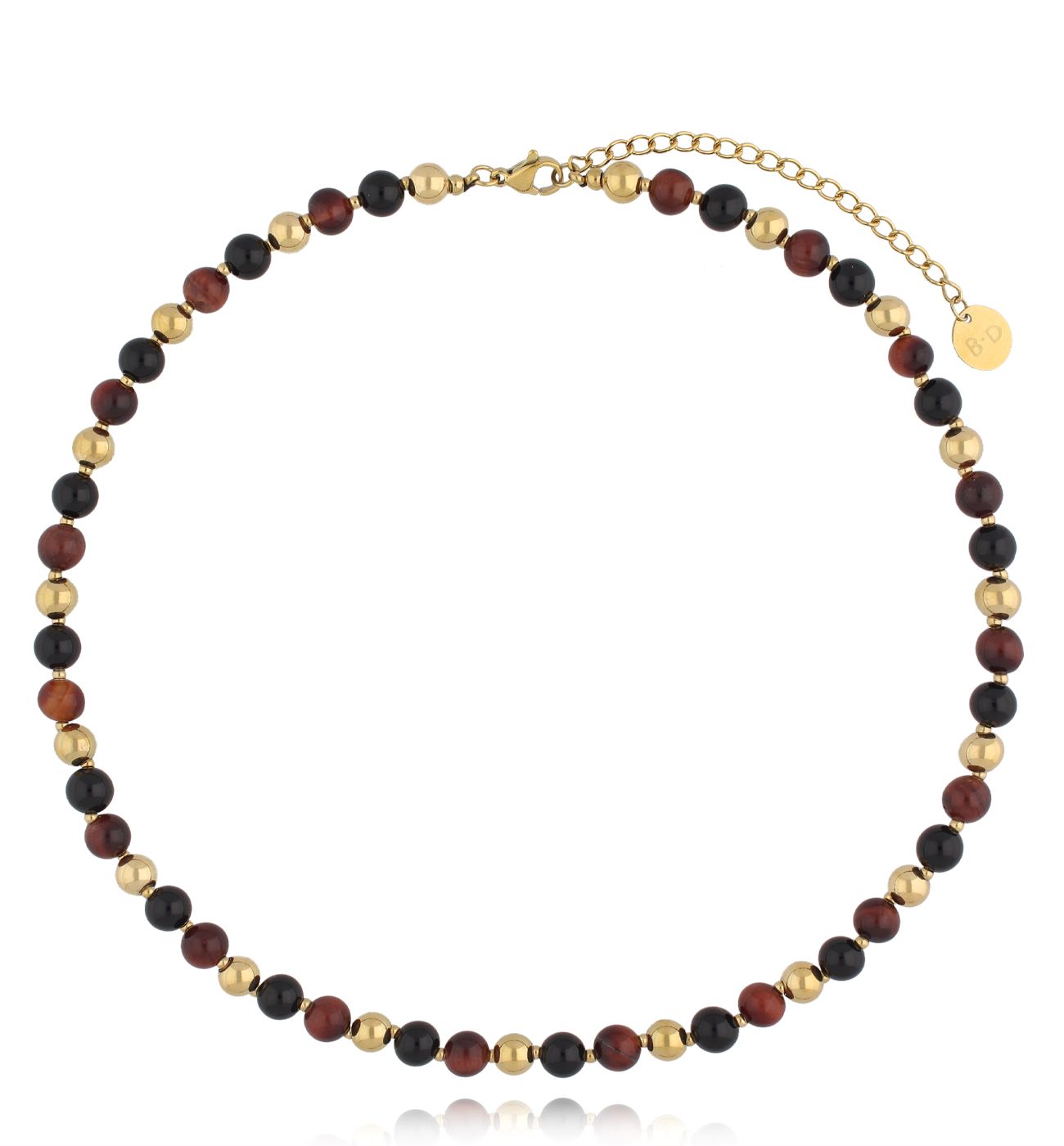 Naszyjnik z agatami i tygrysim okiem - By Dziubeka