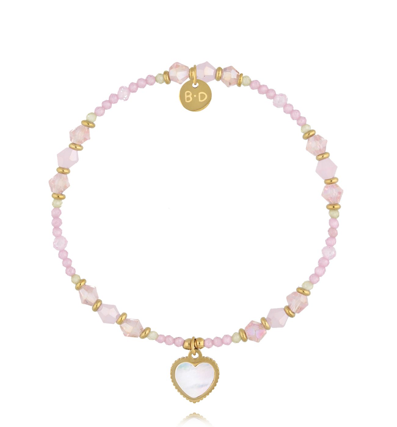 Bransoletka różowa z sercem BTW3350