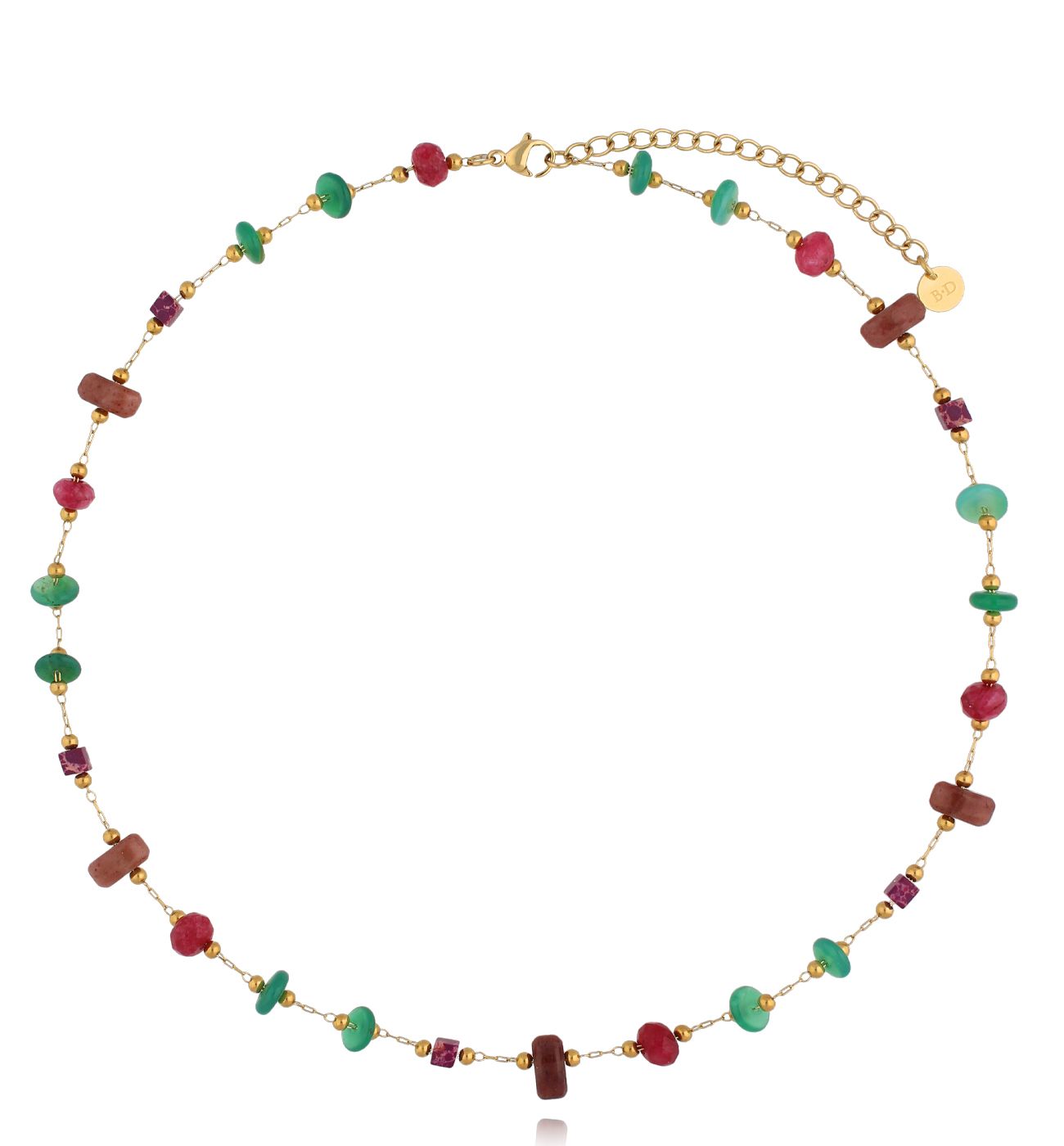 Naszyjnik kolorowy z kamieniami - By Dziubeka