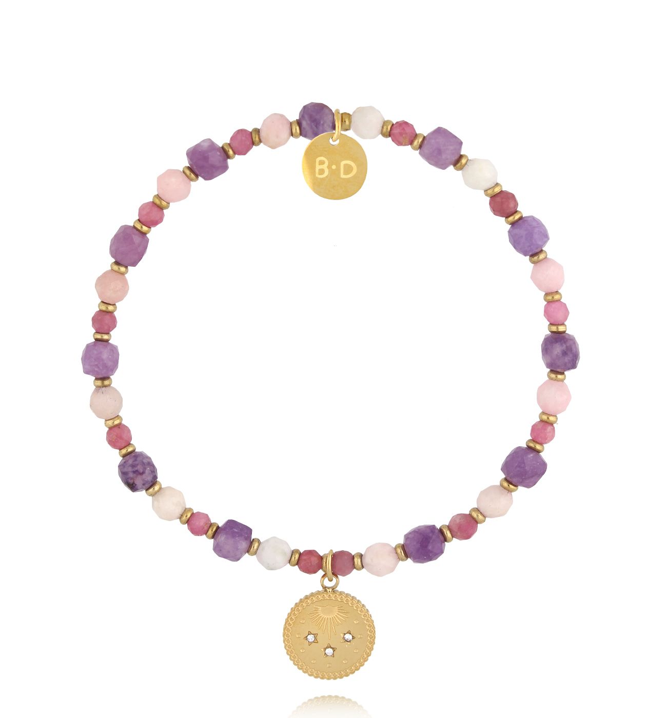 Bransoletka z różowymi opalami i fosforytami BTW3079