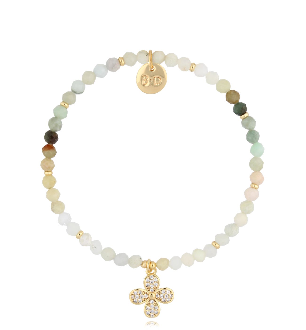 Bransoletka z jadeitami i koniczynką Calculi BTW2129