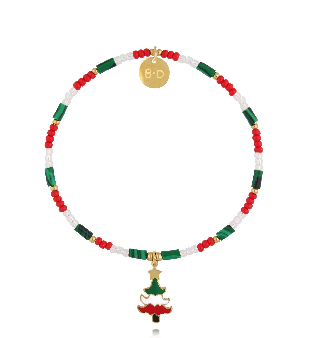 Bransoletka świąteczna z choinką - By Dziubeka