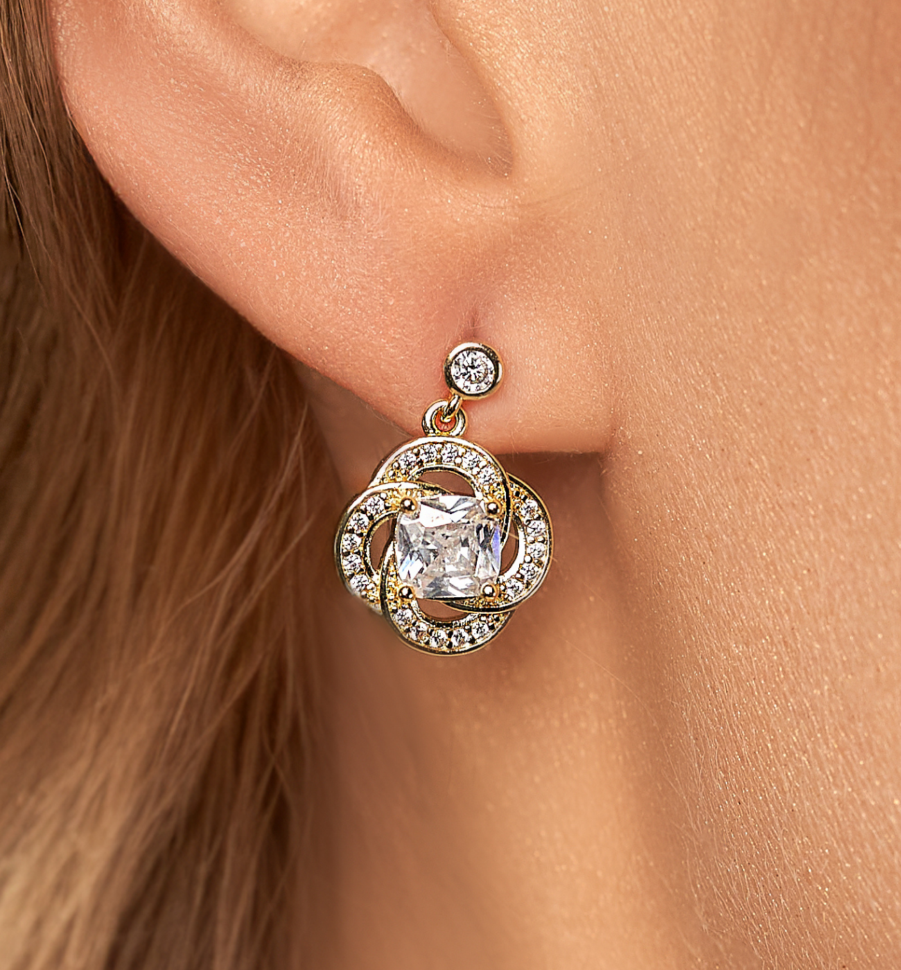 Kolczyki złote z cyrkoniami Douai KSS1578